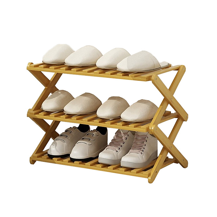 Kệ để giày dép, giá để giày nhiều tầng bằng gỗ tre tự nhiên