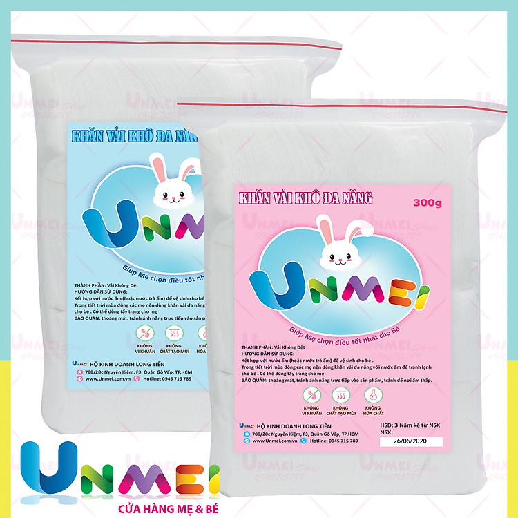 Combo 5 Gói Khăn Vải Khô Unmei Chính hãng Giá tốt - Hình ảnh 4