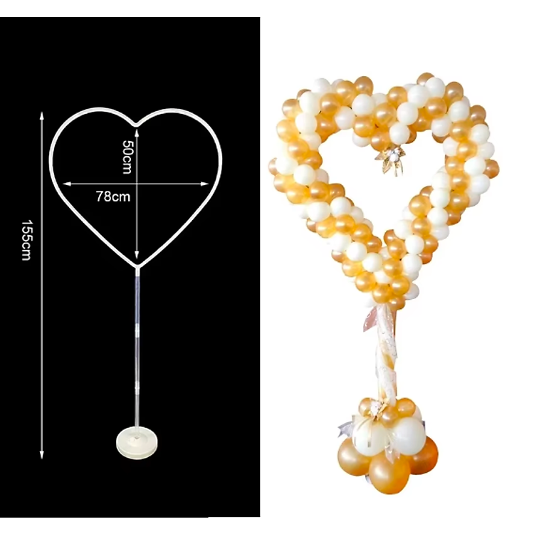 Trụ bóng bay ngôi sao trái tim - trang trí sinh nhật - Ảnh 2