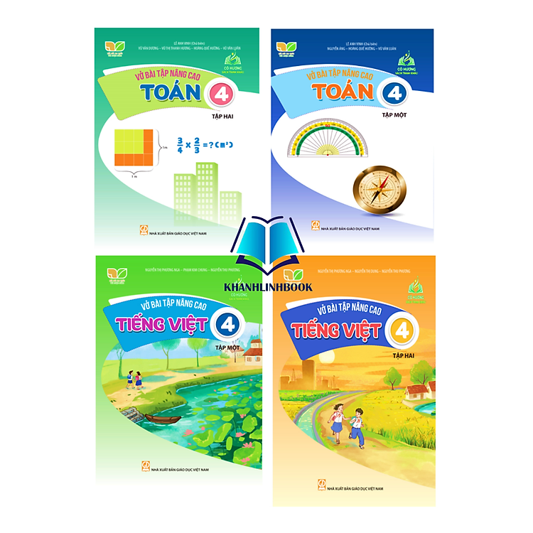 Combo 4 cuốn Vở bài tập nâng cao Toán + tiếng việt 4