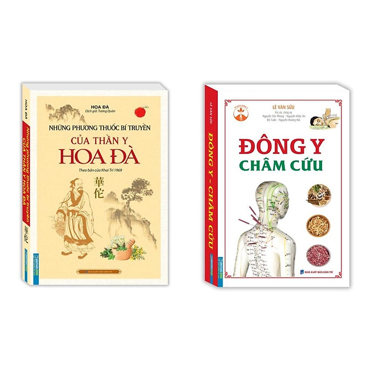 Sách - Combo 2 cuốn Đông y châm cứu + Những phương thuốc bí truyền của thần y Hoa Đà (mềm)