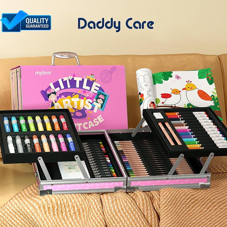 Bộ Bút Màu Hữu Cơ Mideer Artist Suitcase – Màu Xanh