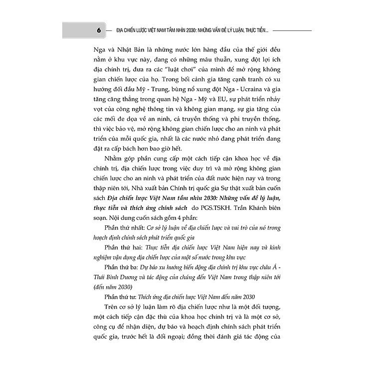 Địa Chiến Lược Việt Nam Tầm Nhìn 2030 Những Vấn Đề Lý Luận, Thực Tiễn Và Thích Ứng Chính Sách - Ảnh 7