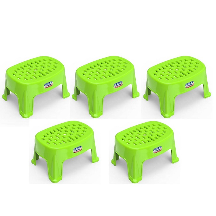 Combo 5 Ghế Mini Oval Duy Tân (27 x 20 x 15.2 cm) No.1117 - Màu ngẫu nhiên, Ghế nhựa, ghe nhua duy tan, ghế kê chân toilet, ghế kê chân văn phòng, dùng kê chân làm nail