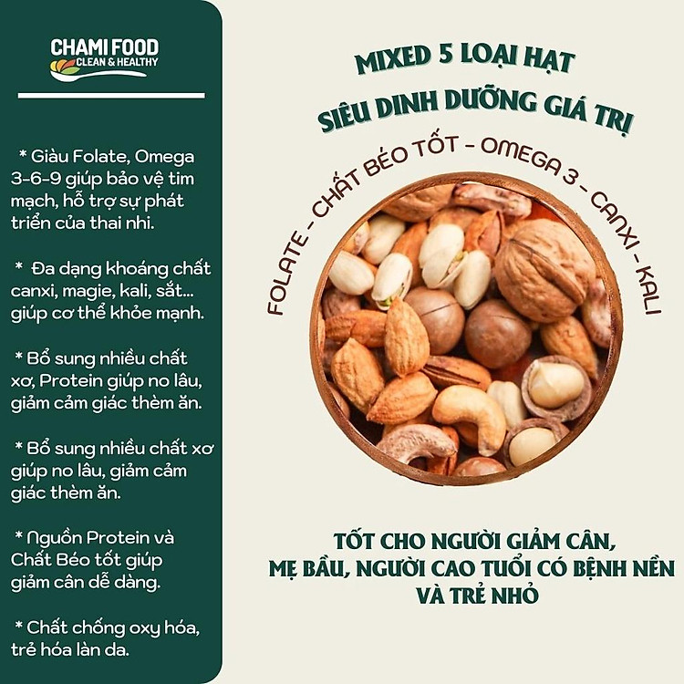 Hạt Dinh Dưỡng Mix Chami Food 500G Uy tín Giá rẻ - Hình ảnh 3