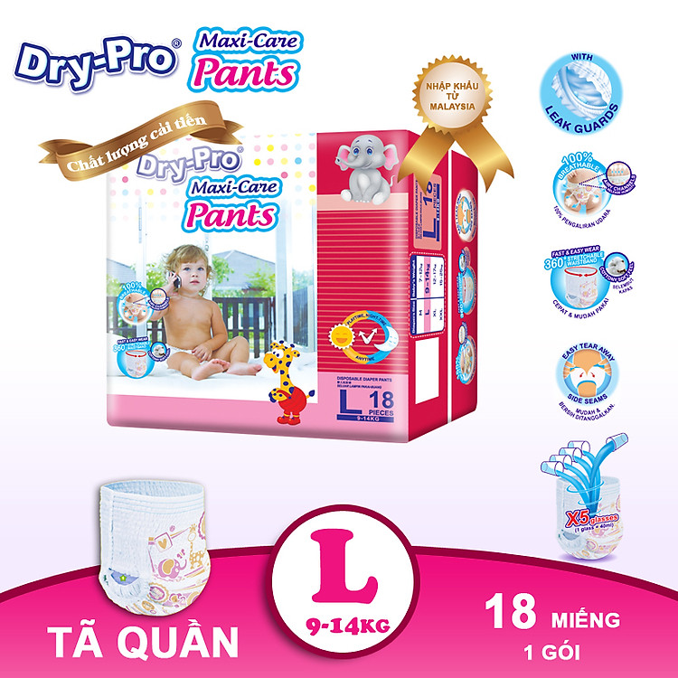 Chọn mua tại Shopee: Tã/bỉm quần Dry-Pro size L nhập khẩu mua giá tốt nhất tại Shop Mall