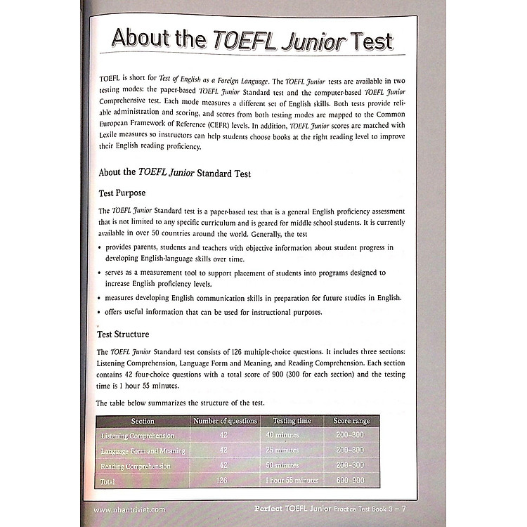 Perfect Toefl Junior Book 3 (Kèm CD) - Ảnh 7