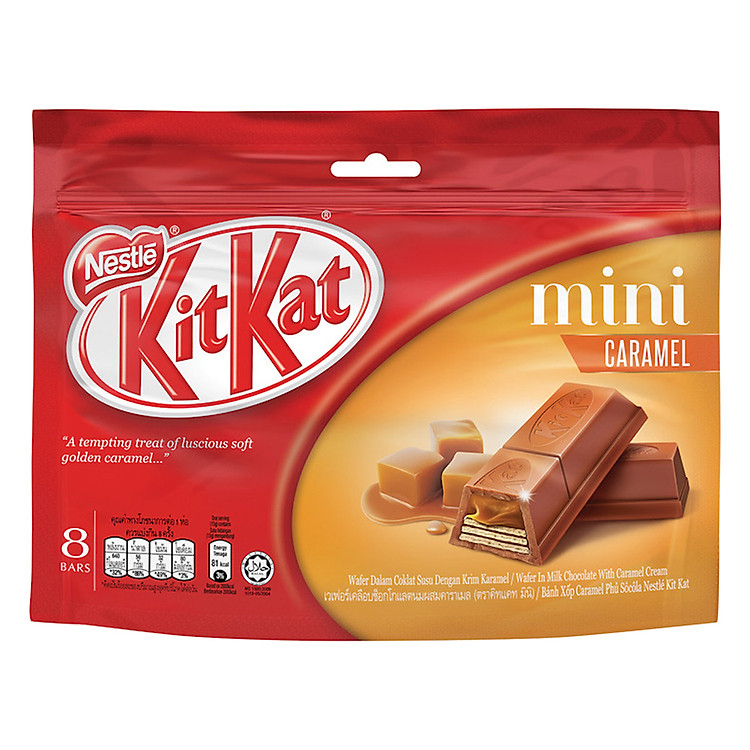 Socola Kit Kat Mini Vị Caramel (8 Thanh / Bịch)