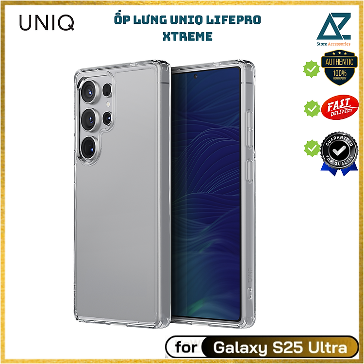 Ốp lưng trong suốt chống ố vàng UNIQ LIFEPRO XTREME cho Samsung Galaxy S25 Ultra_ Hàng chính hãng