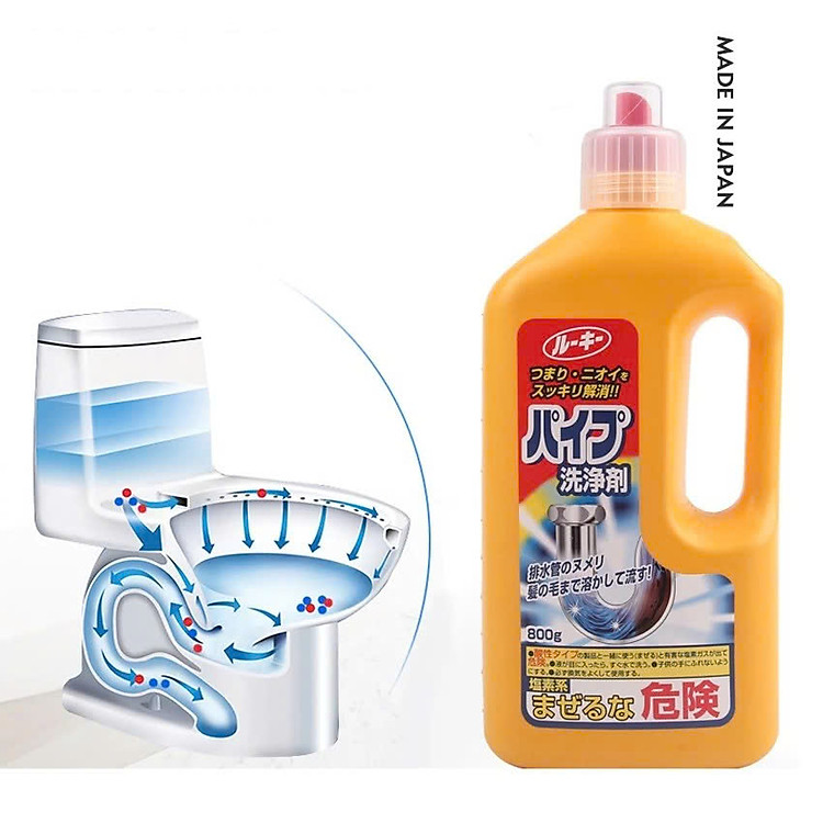 Gel thông tắc sinh học vệ sinh cống, làm sạch đường ống, chậu rửa bát, nhà vệ sinh Nhật Bản 800gr