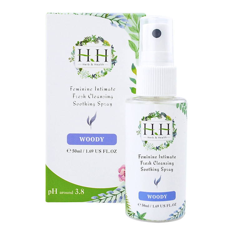 Xịt Phụ Khoa Làm Sạch Khử Mùi Vùng Nhạy Cảm Chiết Xuất Thảo Mộc Tự Nhiên Hương Thơm Tinh Dầu Dịu Nhẹ Kháng Khuẩn Giảm Ngứa Dưỡng Ẩm Không Gây Khô Da Ngăn Ngừa Viêm Nhiễm HH Đài Loan 50ml