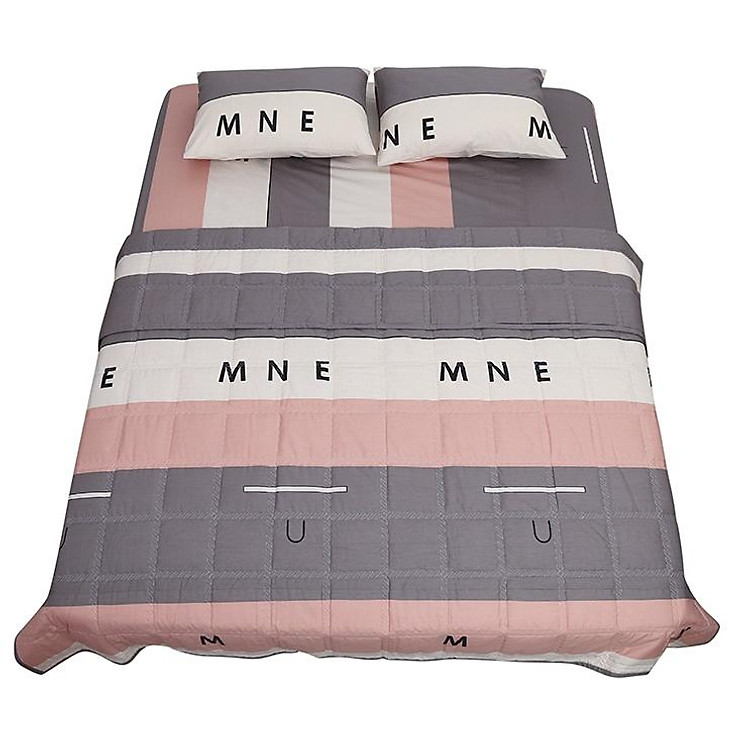 Chăn cotton Korea chăn gòn Ashita 20 - Hồng sọc ghi (1.8 x 2 m)