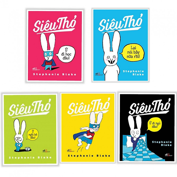 Combo Sách Thiếu Nhi Ngộ Nghĩnh: Siêu Thỏ + Ứ Đi Học Đâu! + Lại Nói Bậy Nữa Rồi! + Ứ Ngồi Bô Đâu! + Ứ Đi Ngủ Đâu! (Bộ 5 cuốn/ Tặng kèm bookmark Happy Life)