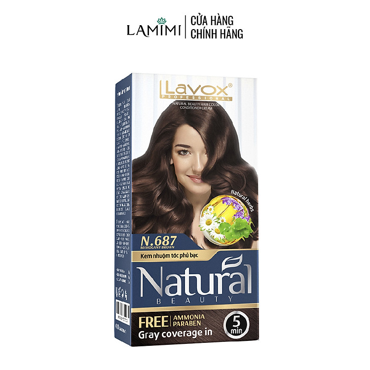Kem Nhuộm Tóc Cao Cấp Lavox Natural 40ml Nhuộm Tóc Tại Nhà Đơn Giản (Kèm Dụng Cụ) Lamimi Chính Hãng