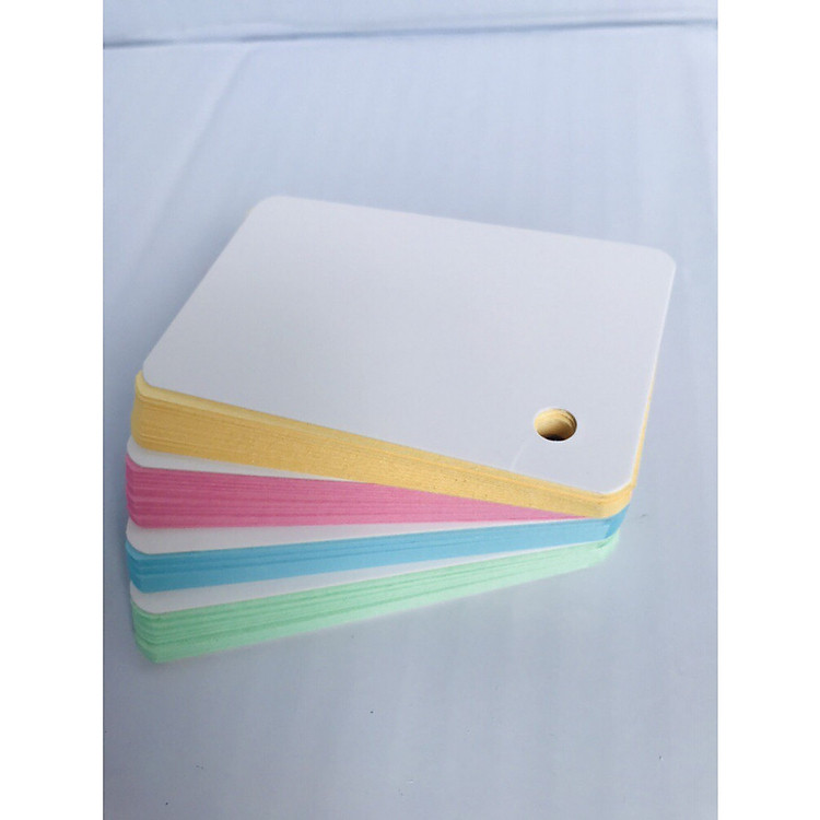 100 Thẻ Flashcard Màu Thái 5x8cm Kèm Khoen Bìa