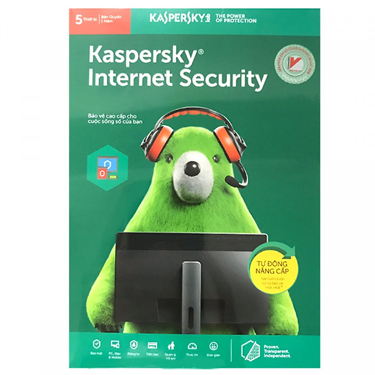 Phần mềm Kaspersky Internet 5PC 1 năm - Hàng chính hãng