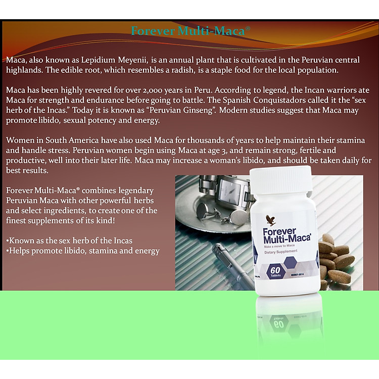 Thực phẩm chức năng hỗ trợ sức khỏe Nam giới Forever Multi Maca (#215)