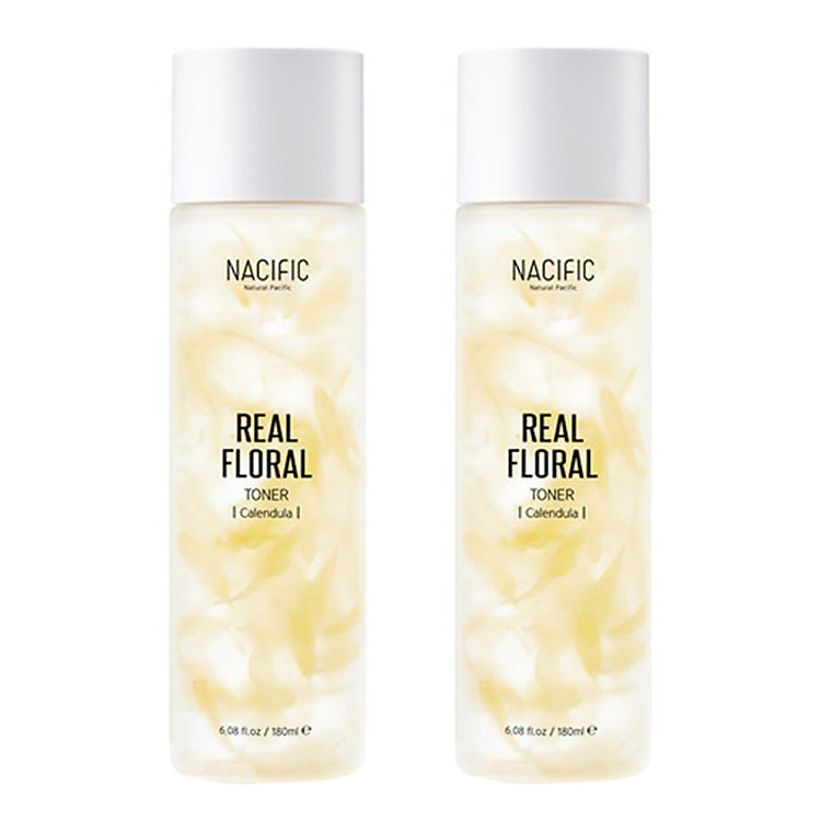 Combo 2 Chai Nước Hoa Hồng NACIFIC Real Floral Toner Calendula 180ml