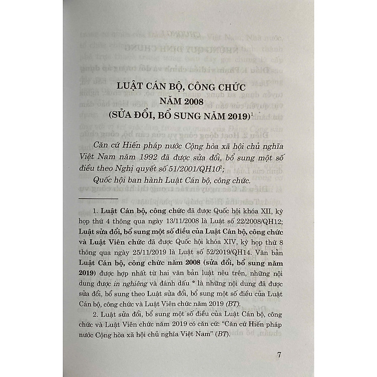 Luật Cán Bộ, Công Chức Năm 2008 (Sửa đổi, bổ sung năm 2019) - Ảnh 4