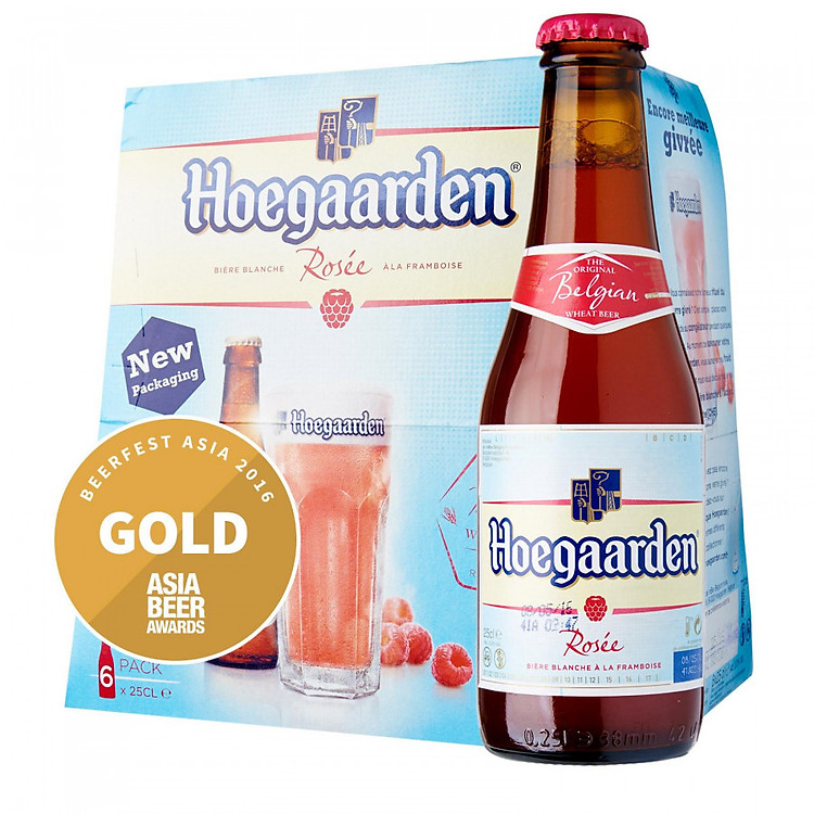 Lốc 6 Chai Bia Hoegaarden Rosée (250ml x6 Chai)