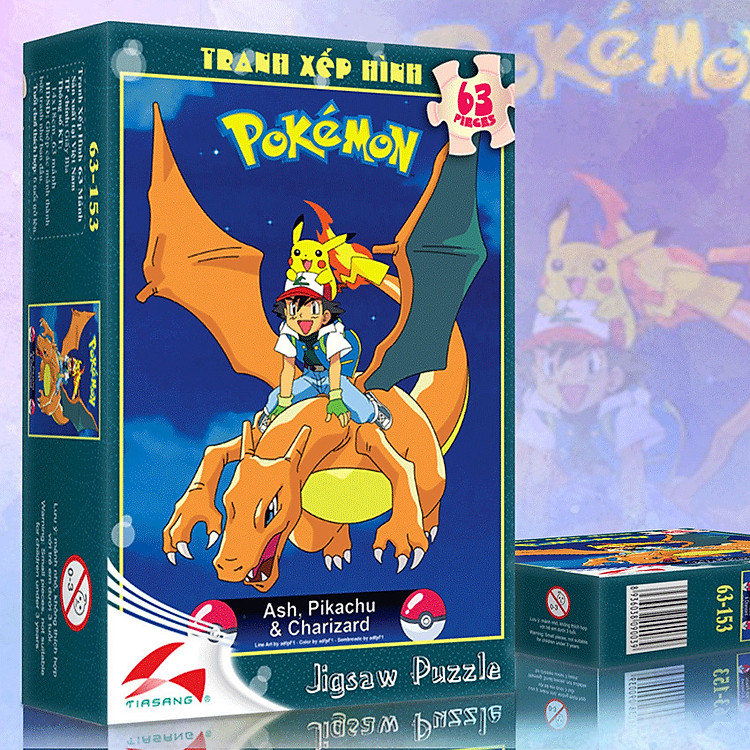 Tìm mua tại Avakids: Tranh xếp hình Ash, Pikachu, Charizard - Ngập tràn khuyến mãi