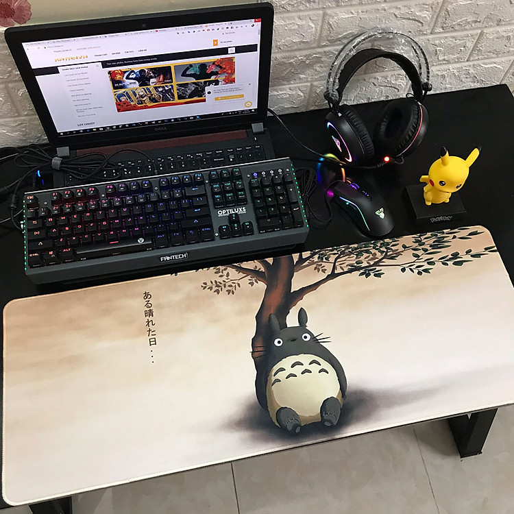 Miếng Lót Chuột, Bàn Di Chuột, mouse pad anime Totoro cỡ lớn (80x30x0.3) - Hàng chính hãng / Hàng nhập khẩu