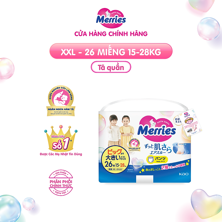 Tã bỉm Merries size XXL 26 miếng Giá rẻ - Hình ảnh 2
