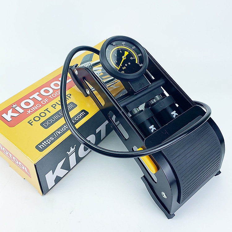 Bơm xe máy KIO-02 Phiên bản Xanh - Bơm xe đạp chân - Bơm đạp chân 2 ống đa năng - Bơm hơi đạp chân mini Xe Đạp, Xe Máy, Xe Ô tô, Xe Hơi Đa Năng Dễ Dàng Xếp Gọn thân hợp kim siêu... - Ảnh 4