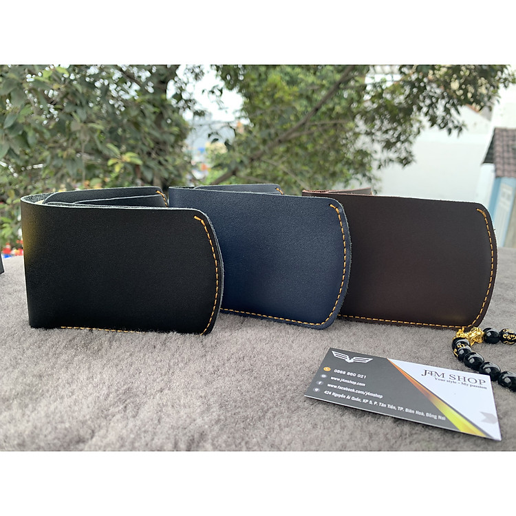 Ví cầm tay mini J4M, ví sen cách điệu da bò thật, thời trang Unisex cho nam và nữ đựng thẻ và tiền, VSX21