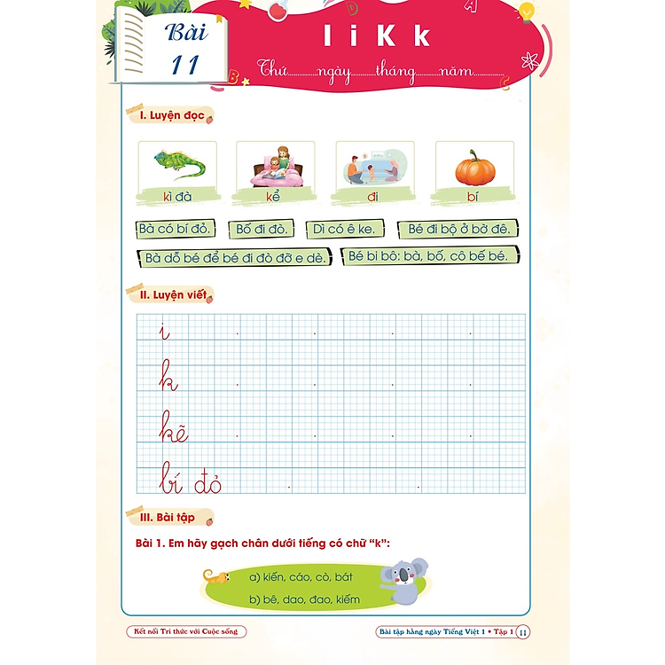 Bài Tập Hằng Ngày - Tiếng Việt Lớp 1 - Kết Nối Tri Thức Với Cuộc Sống (Tập 1) - Ảnh 5