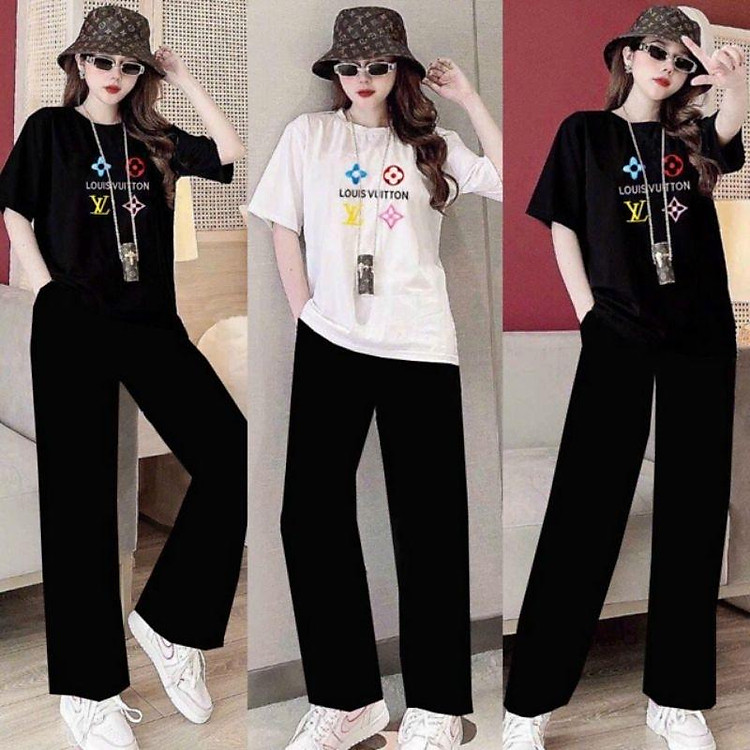 Sét bộ đồ nữ quần dài ống suông rộng đi chơi duyên dáng sang trọng bigsize mẫu mới đẹp, bộ đồ cao cấp bao chất