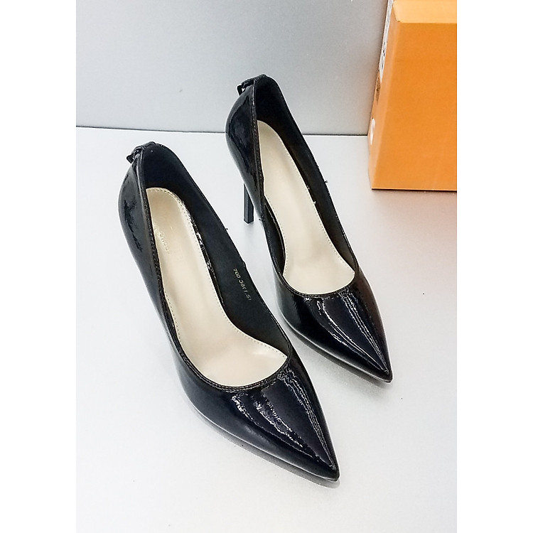 Giày Cao Gót Nữ 9P Da Bóng Gót Nhọn