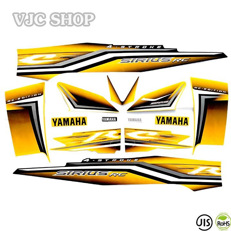 Bộ tem dành cho xe Sirius RC màu vàng