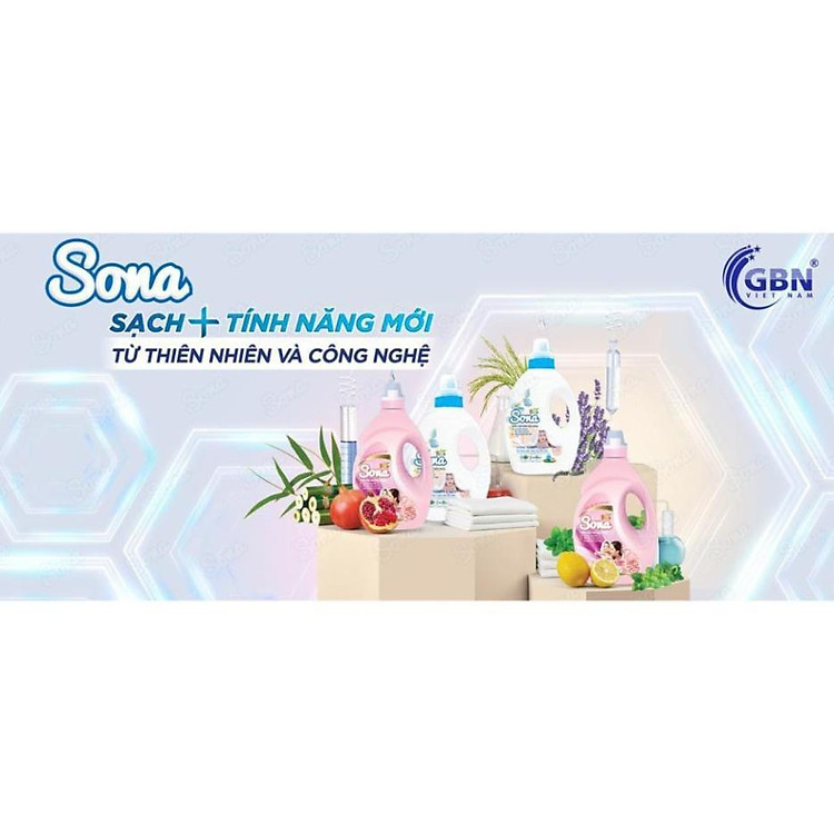 Nước giặt xả hữu cơ Sona 1,8kg Chính hãng Tiết kiệm - Hình ảnh 2
