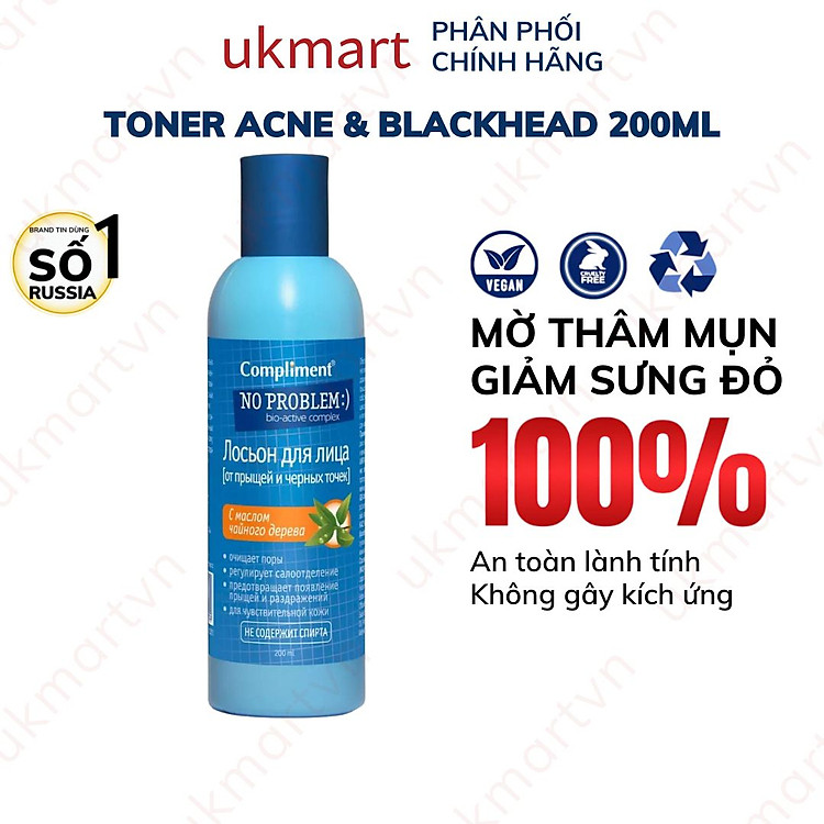 Toner Compliment No Problem Salicylic Acid Làm Sạch Da Kiềm Dầu Giảm Mụn 200ml