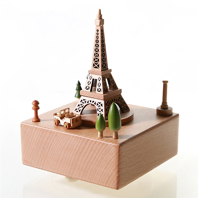 Hộp nhạc gỗ cao cấp-Tháp Eiffel