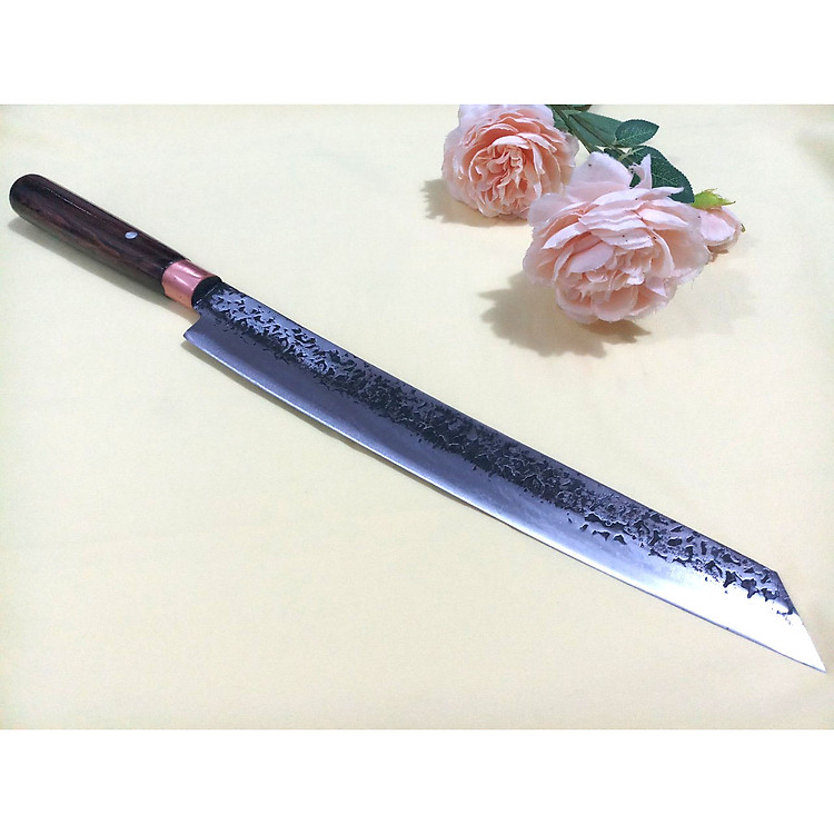 DAO BẾP PHÚC SEN - DAO BẾP SASHIMI MẶT HOA VĂN MÃ F1 N4