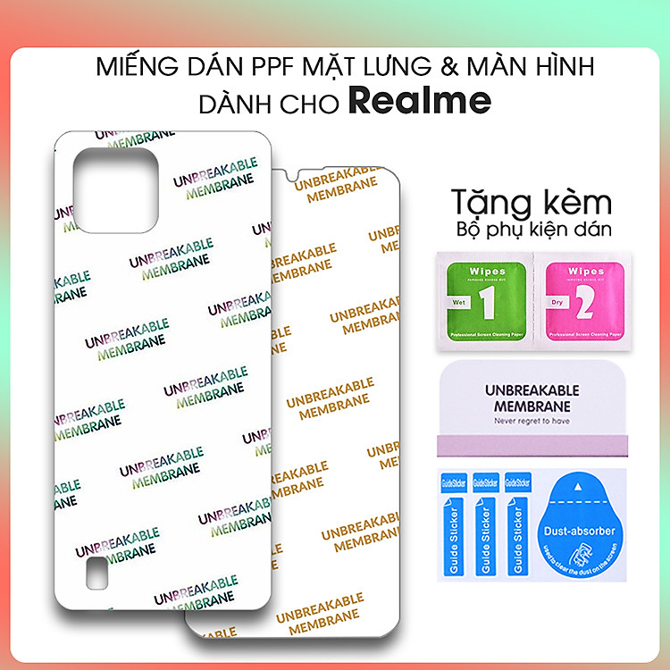 Miếng Dán Dẻo PPF Mặt Lưng, Mặt Trước Dành Cho Realme C25 C21 C15 8 8 Pro C11 C12 C17 C3 C3i C20 C2 C1 Narzo 20 10 20A Chống Trầy Xước- Hàng Chính Hãng