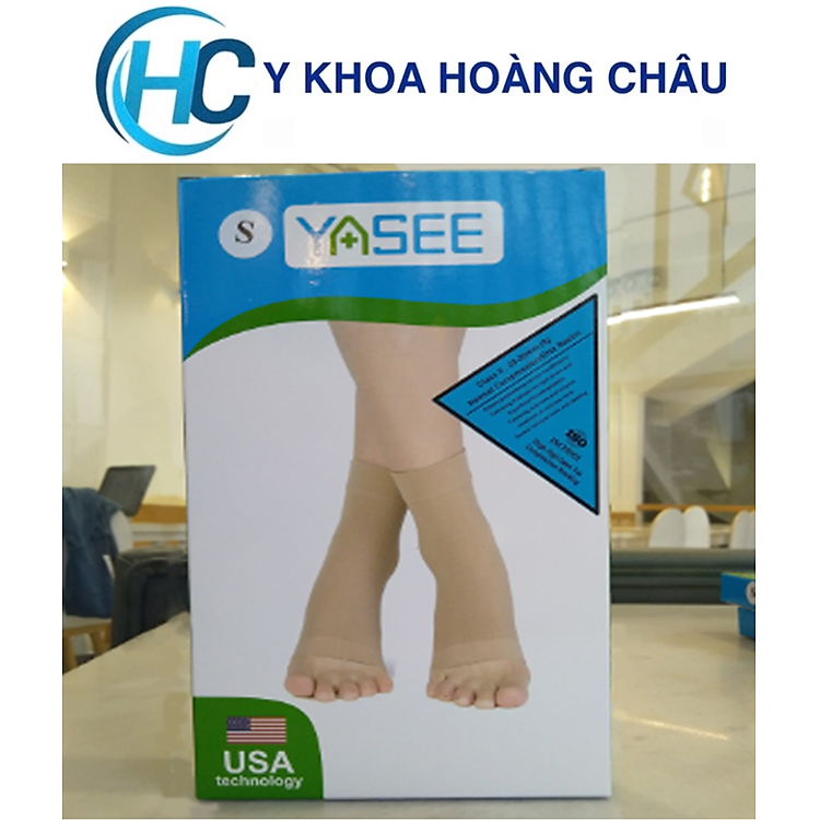 Vớ y khoa bàn chân, gót chân Yasee (Màu da, hở ngón, hộp 1 chiếc)
