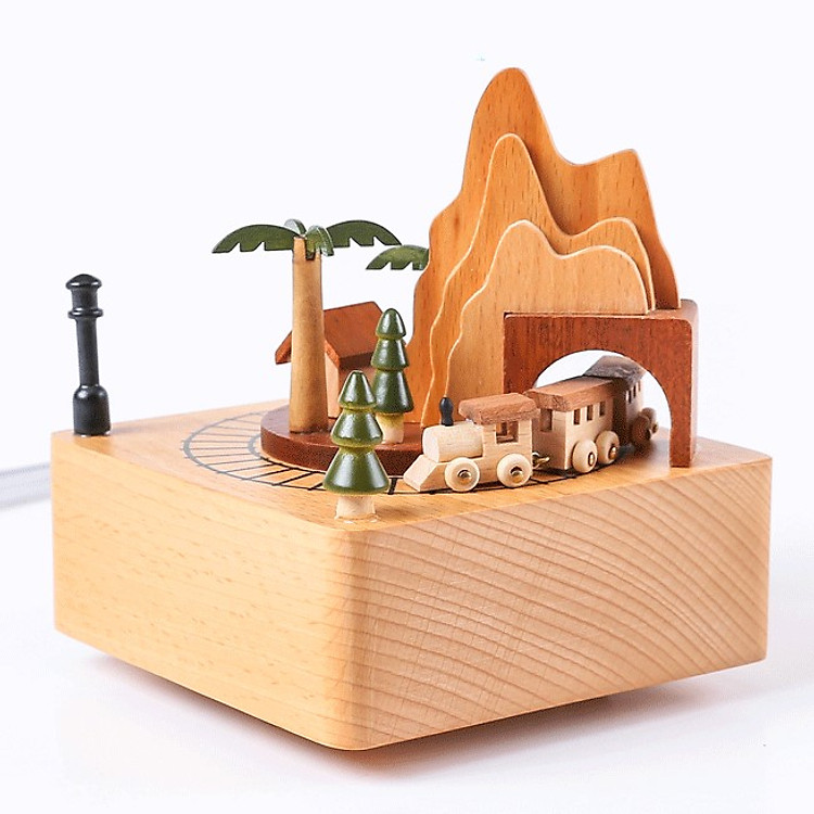 Hộp Nhạc Gỗ Đoàn Tàu Qua Núi Colour