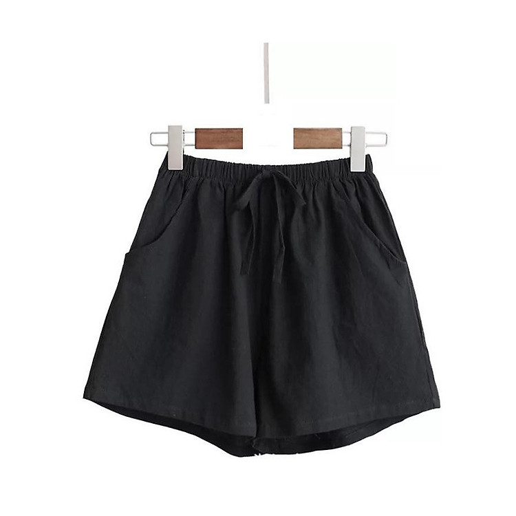 Quần short ống rộng chất đũi xước