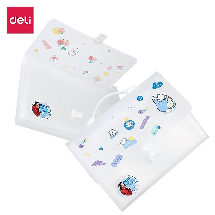 Cặp tài liệu mở rộng 13 ngăn Deli - cặp học sinh - trong suốt - file đựng tài liệu - 1 chiếc - 72563