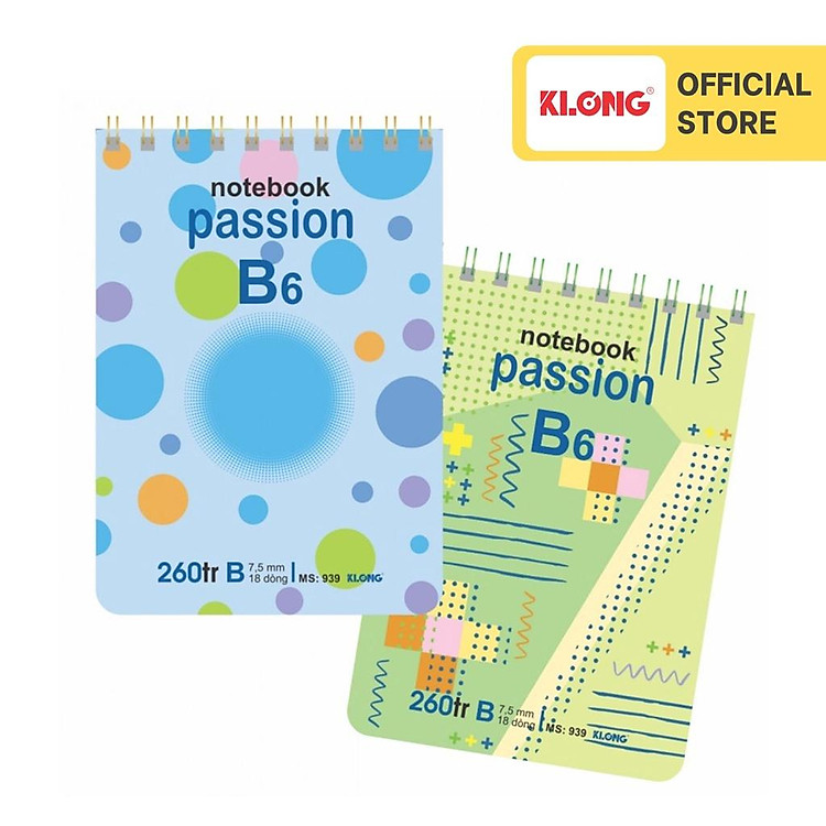 Sổ Kẻ Ngang Lò Xo Kép KLONG B6 (260 trang)
