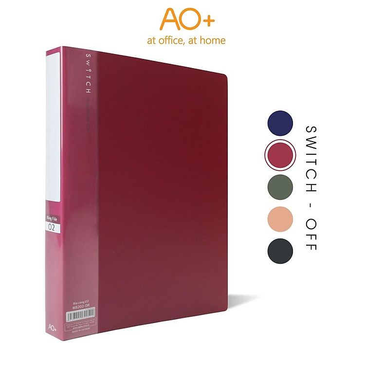 Bìa Còng O2 Switch OFF AO+ Nhựa PP A4 2 Nhẫn (2.6cm) - Đỏ - Ảnh 2