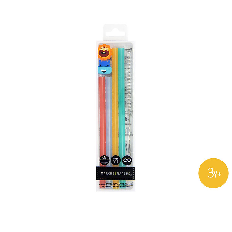 Bộ 4 ống hút silicon kèm cọ rửa Family Marcus & Marcus