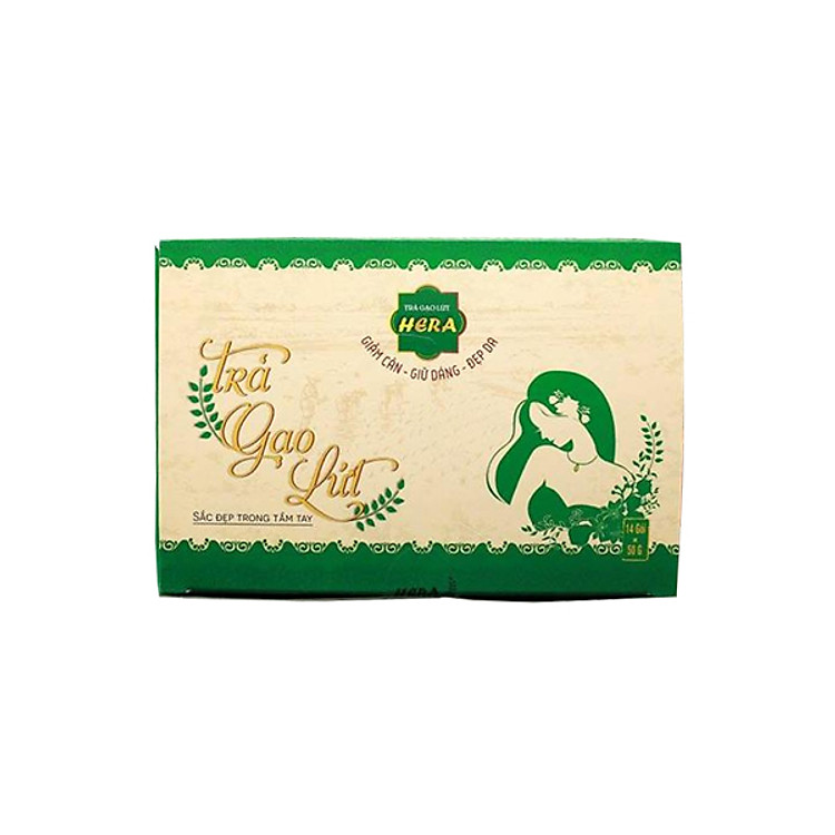 Trà hỗ trợ giảm cân gạo lứt hera hộp 14 gói x 50g