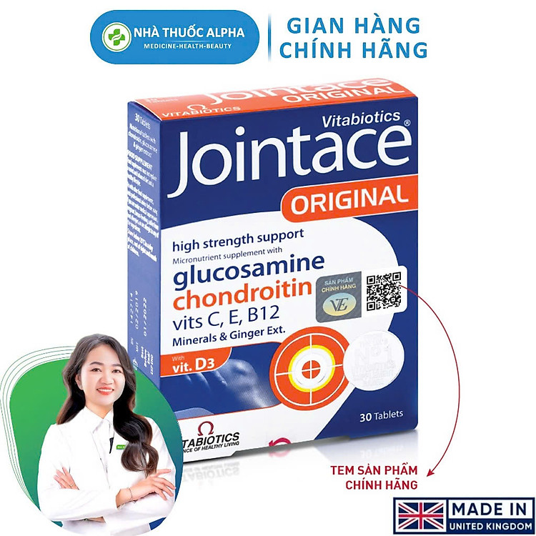 Viên Uống Vitabiotics Jointace Original bổ sung dưỡng chất cho khớp hộp 30 viên