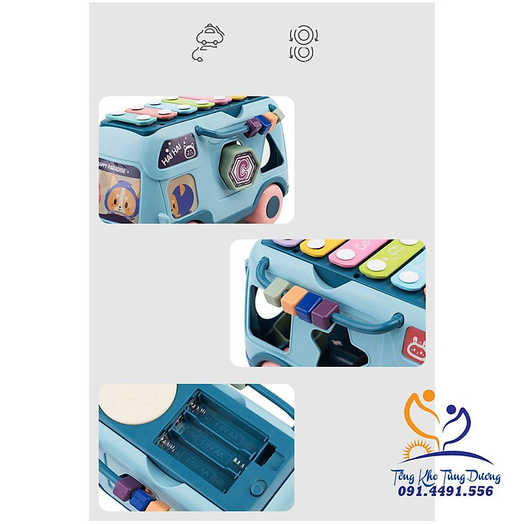 Mua XE BUS THẢ HÌNH ÂM NHẠC - Hồng Chính hãng Giá tốt - Hình ảnh 3