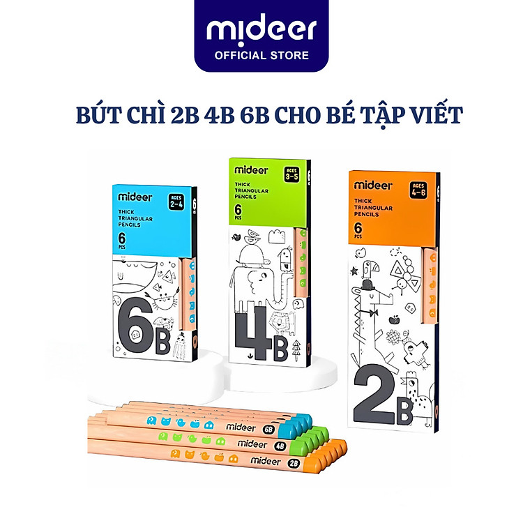 Bút Chì Mideer 2B 4B 6B (Cạnh tam giác)