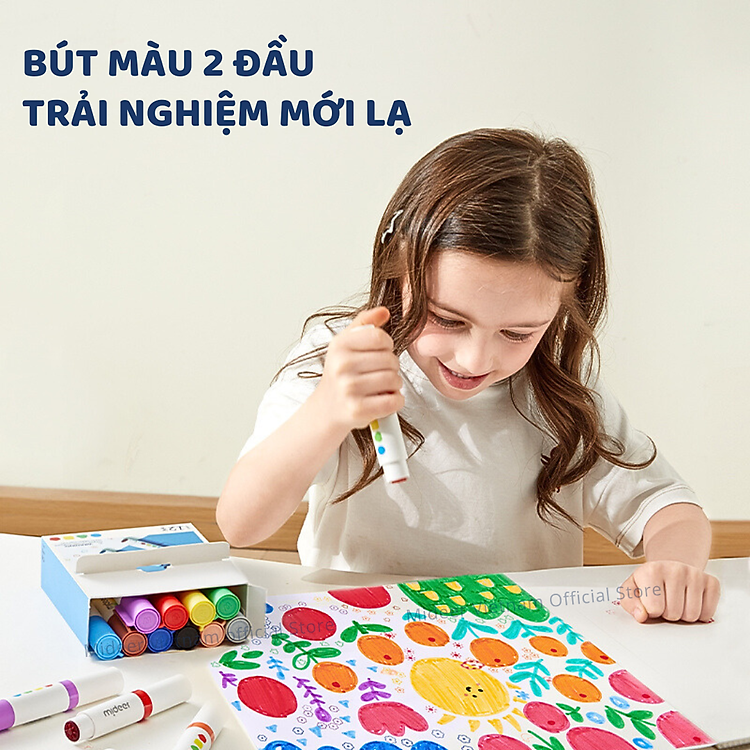 Bút màu nước 2 đầu kèm dấu Mideer Chính hãng Giá tốt - Hình ảnh 4